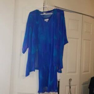 All Silk Blues Cocktail Dress and Shrug
